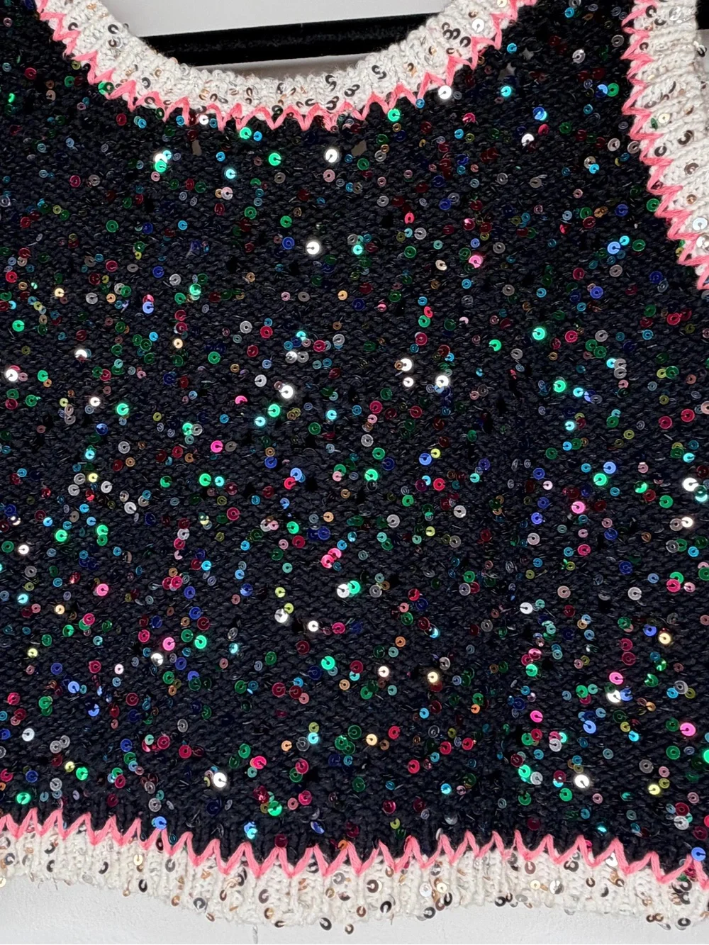 Chanel Sequin Knit Tank Top Black Multicolor CC Size 40 XS S